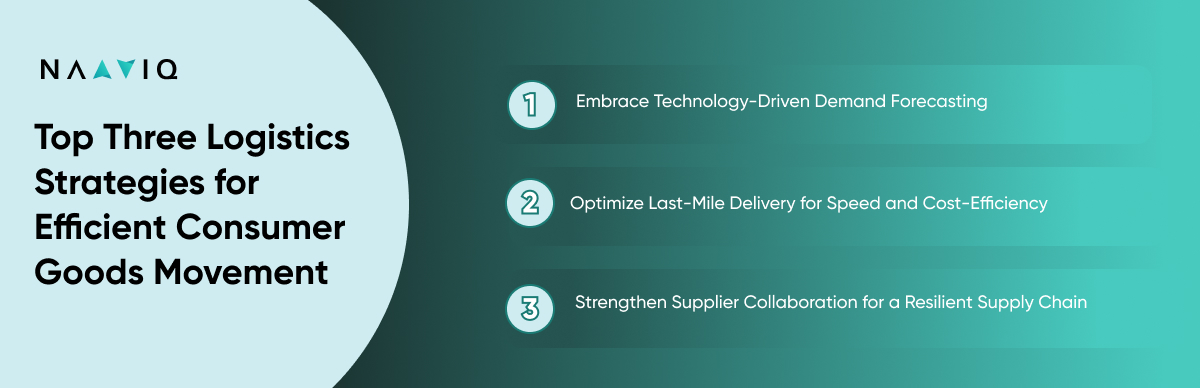 Top Three Logistics Strategies for Efficient Consumer Goods Movement